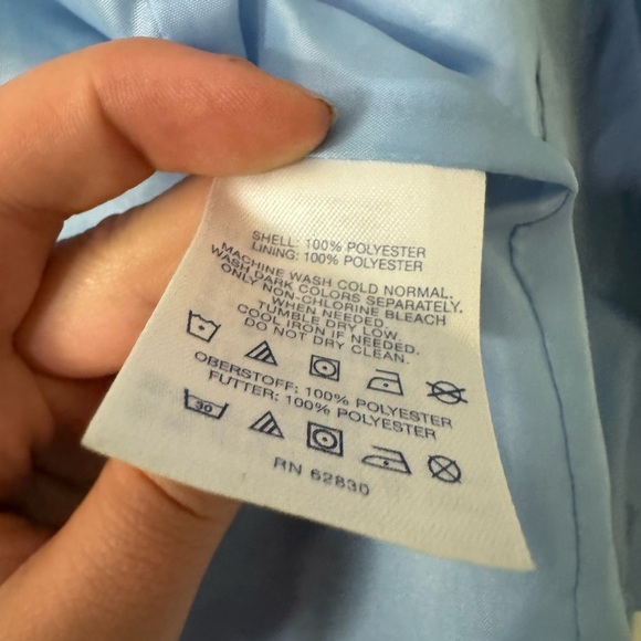 Lands End baby blue and yellow rain jacket small - Picture 4 of 7